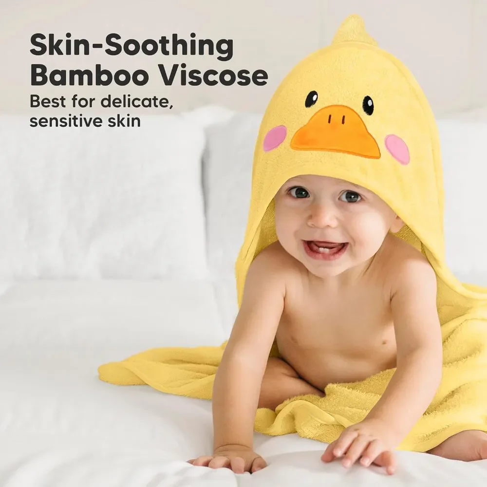 New Keababies Hooded Baby Yellow Duck Bath Towel For Newborn Bamboo Viscose